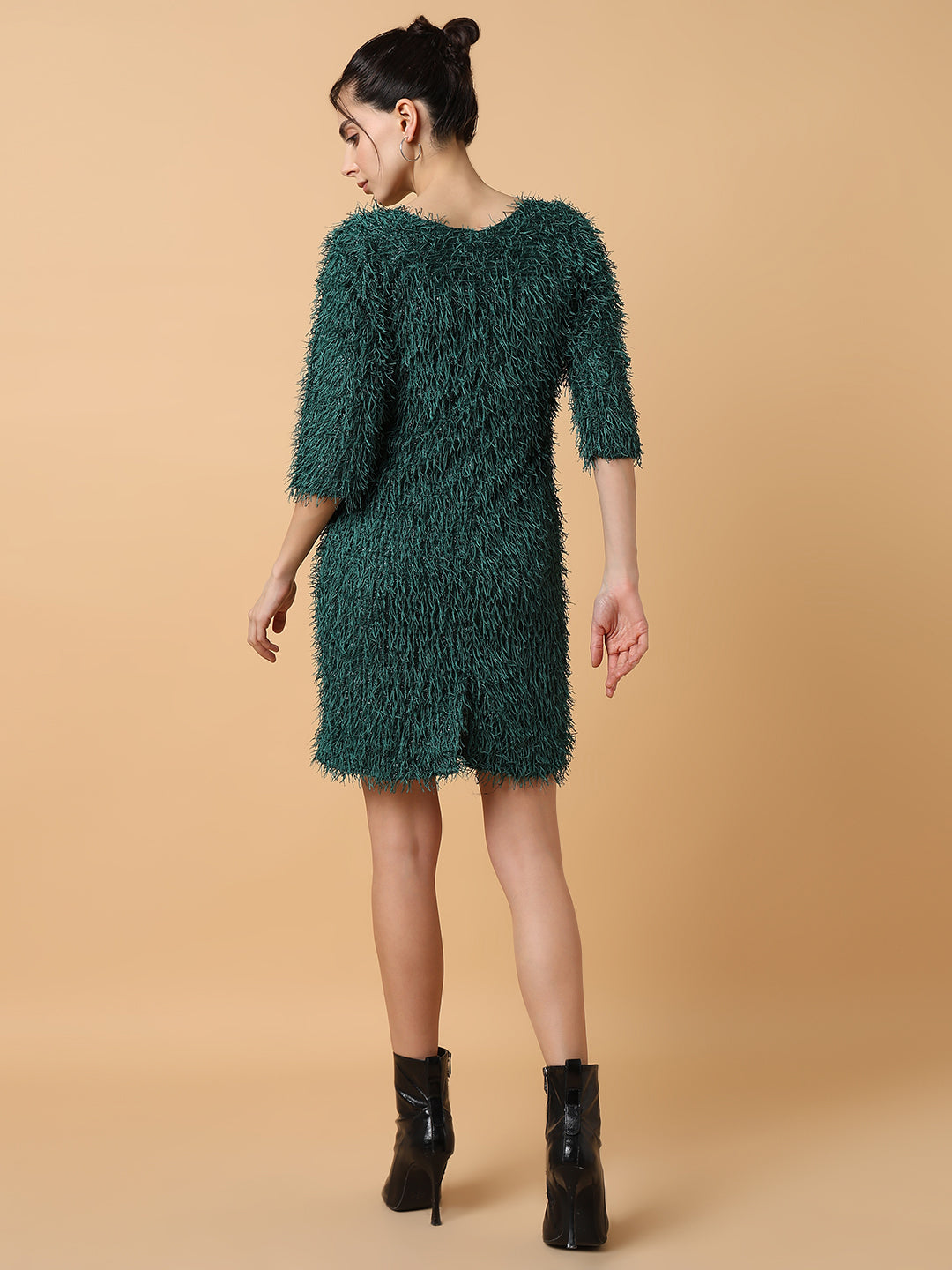 Women's Solid Sheath Green Dress