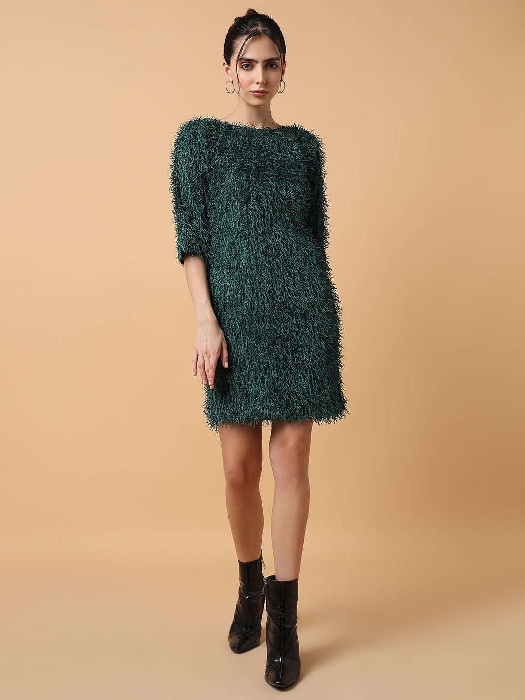 Women's Solid Sheath Green Dress