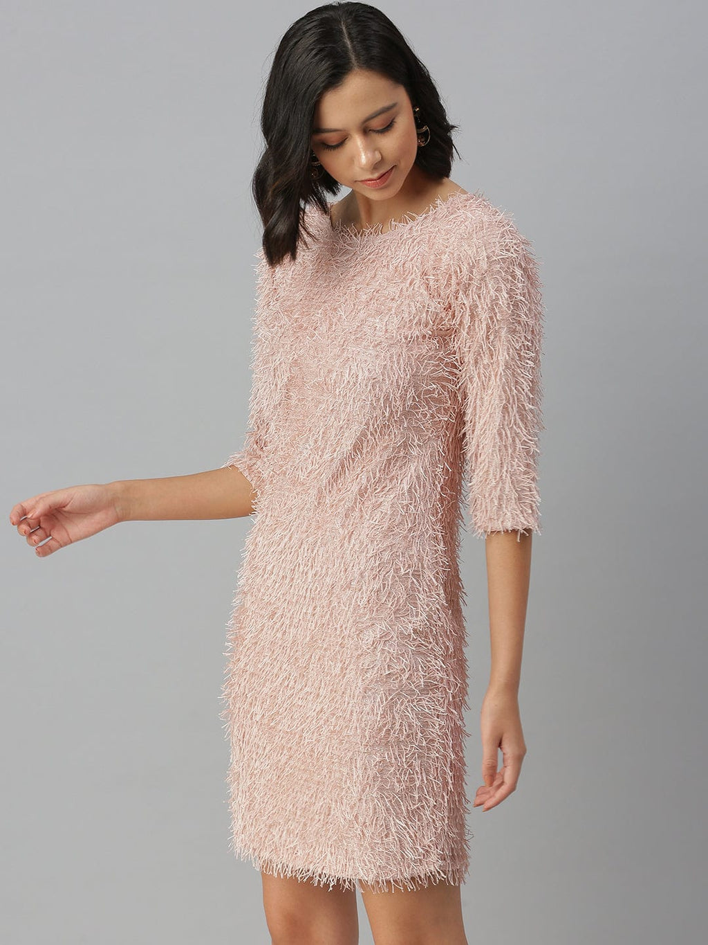 Women's Solid Sheath Mauve Dress