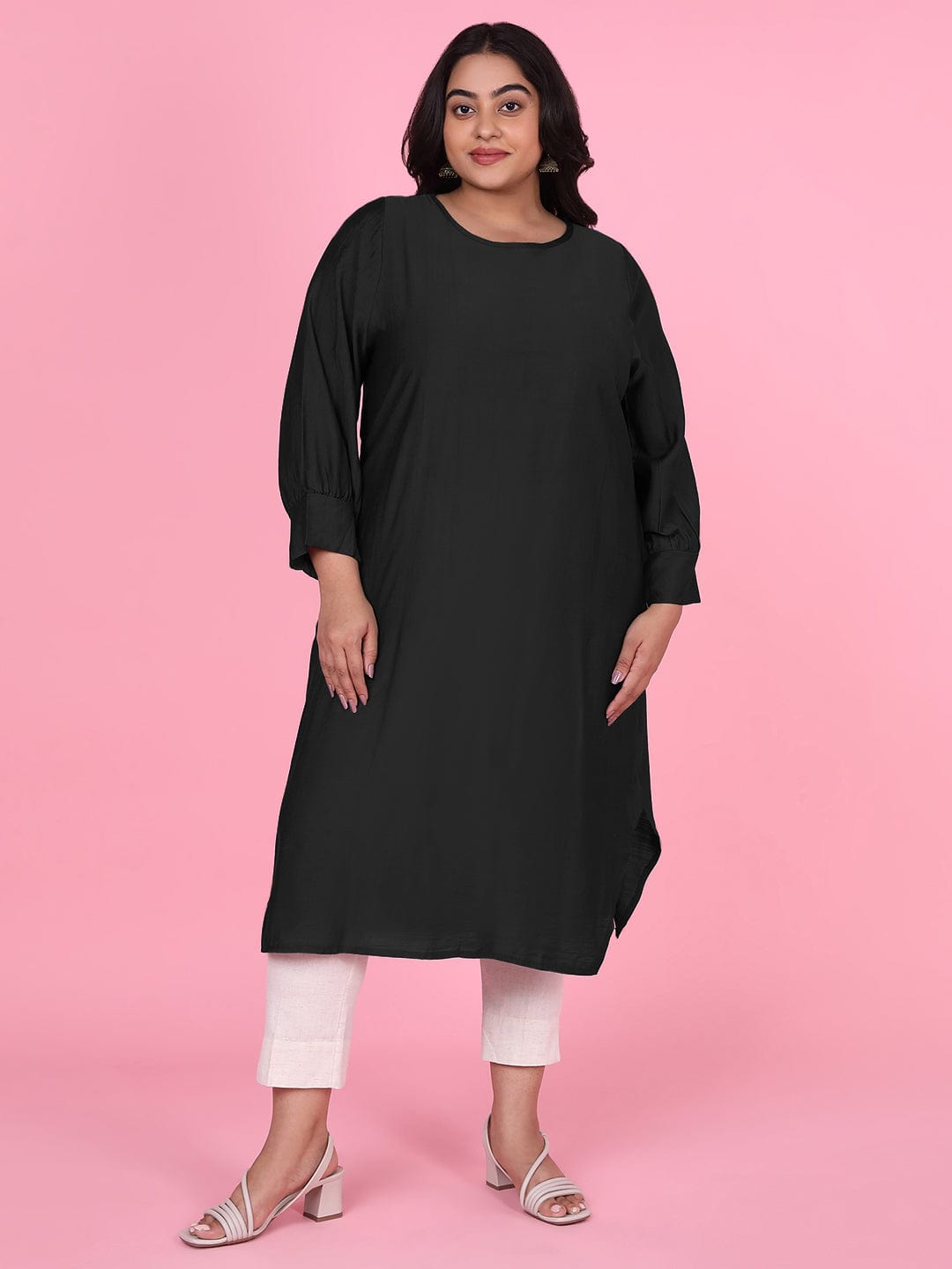 Women's Straight Black Kurta