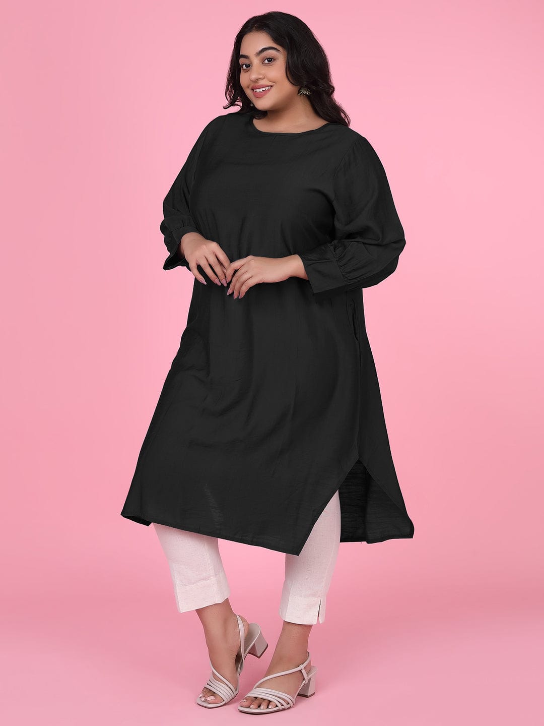Women's Straight Black Kurta