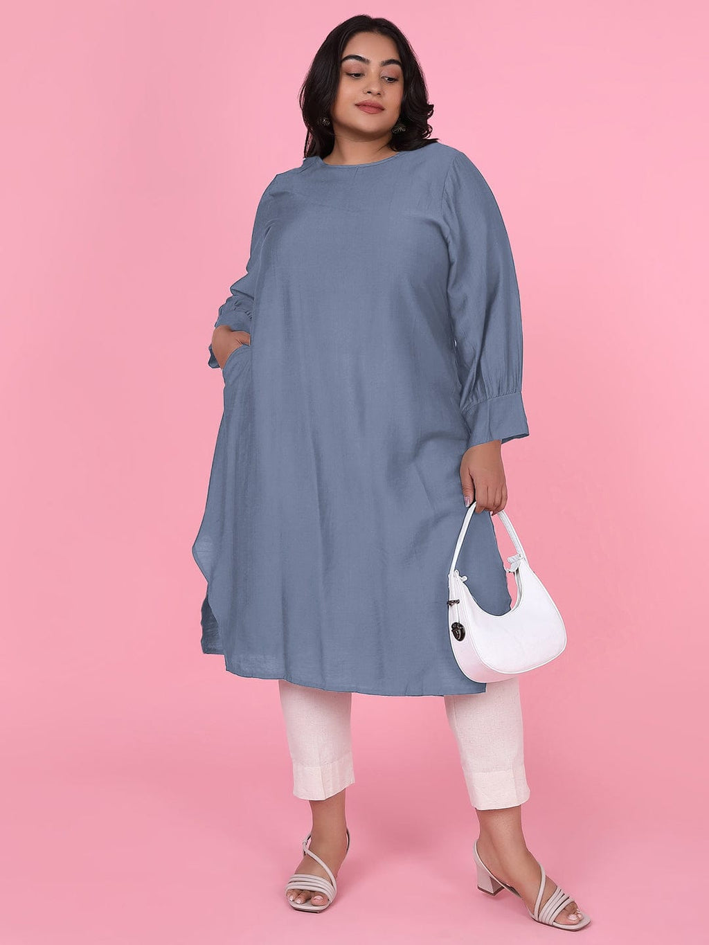 Women's Straight Blue Kurta