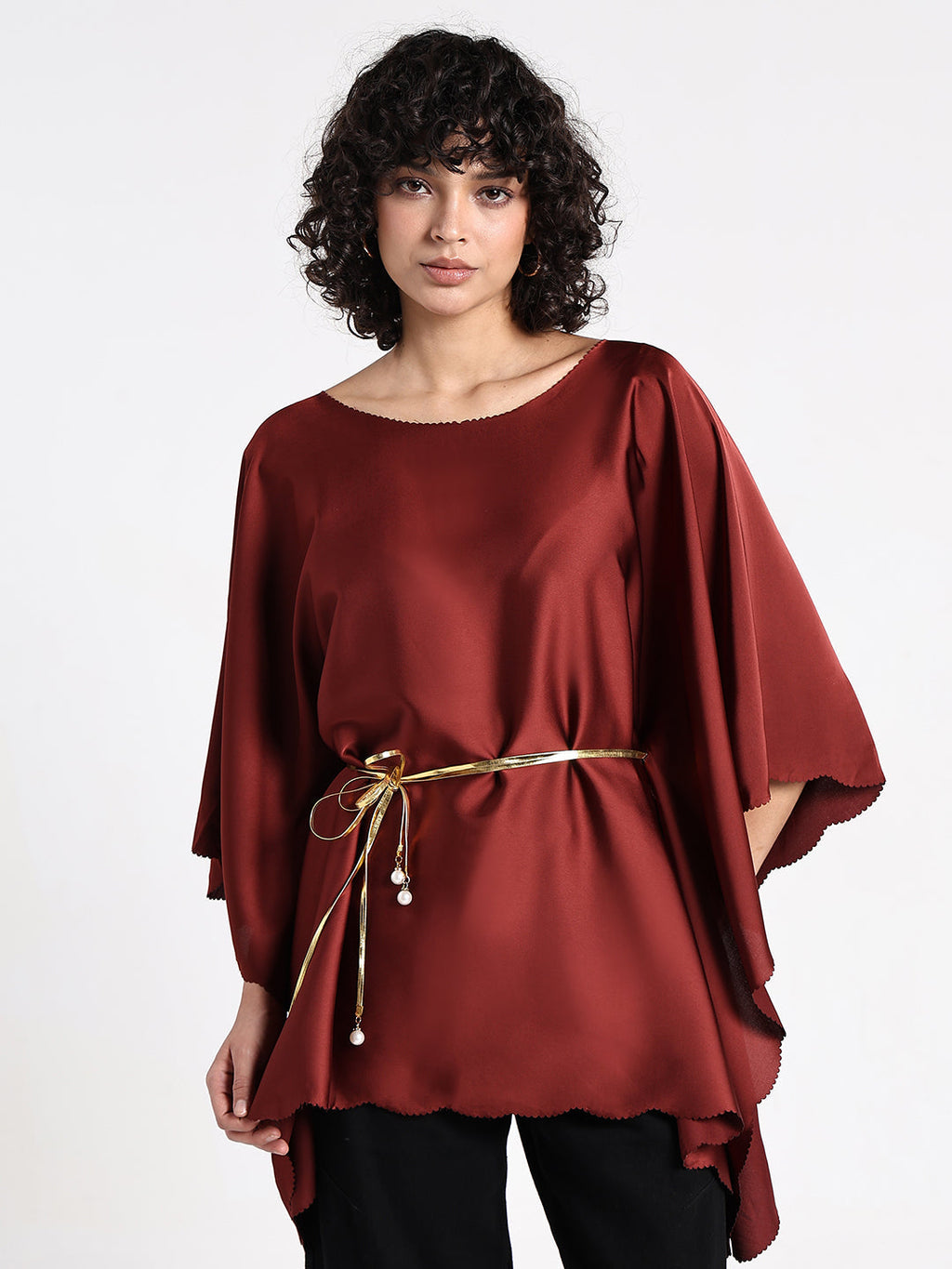 Women's Maroon Kaftan Top