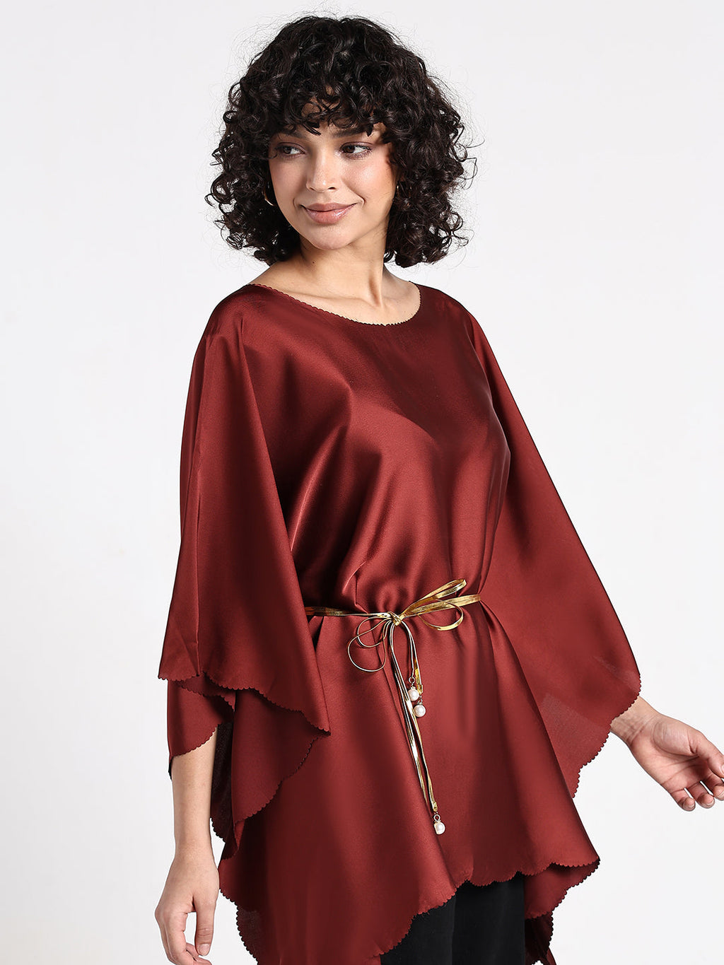 Women's Maroon Kaftan Top