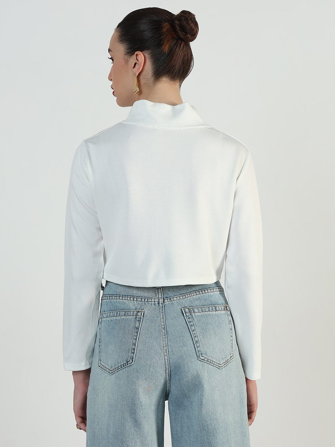 Women's White High-Low Short Top