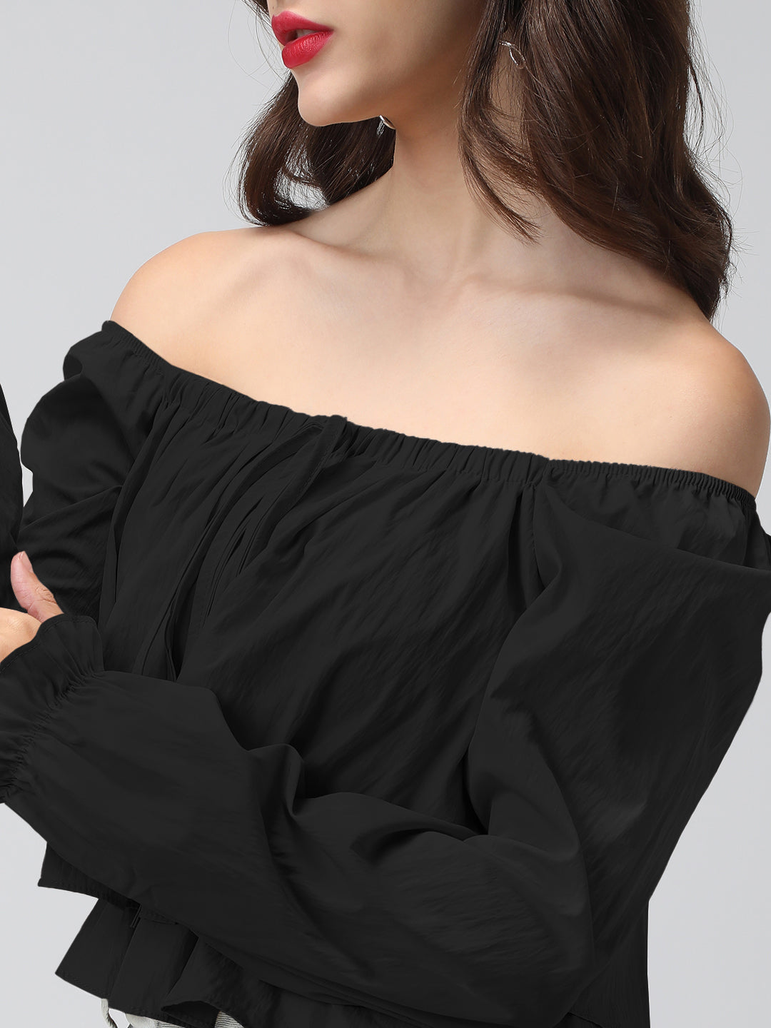 Women's Black Tiered Top