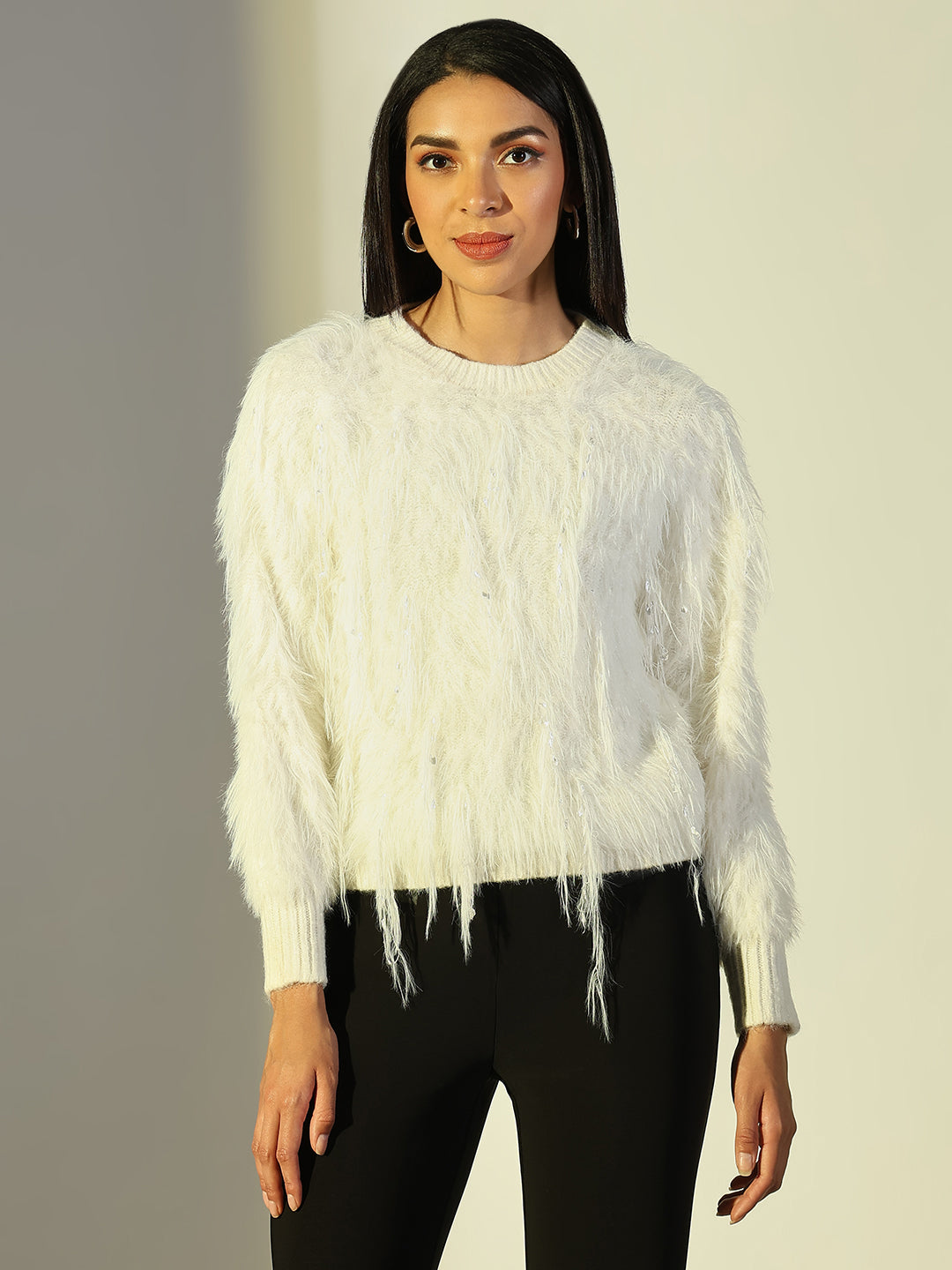 Women's White Solid Top
