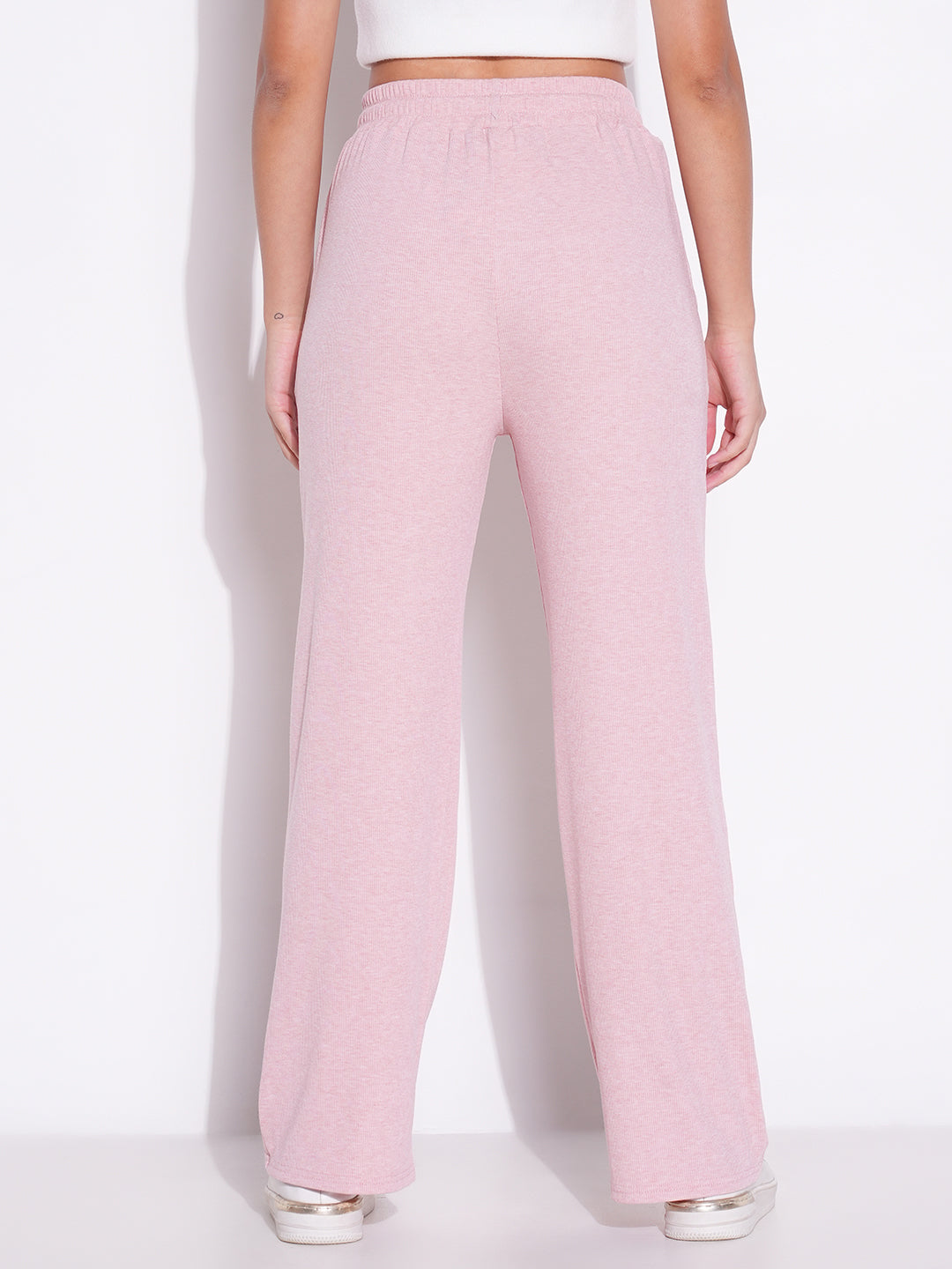Women's Pink Regular Fit Comfort Trousers