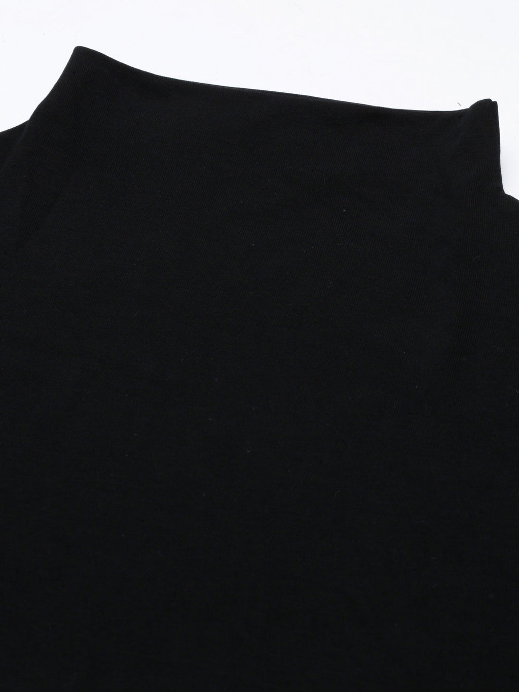 Women's Black High Neck Long Sleeves Top