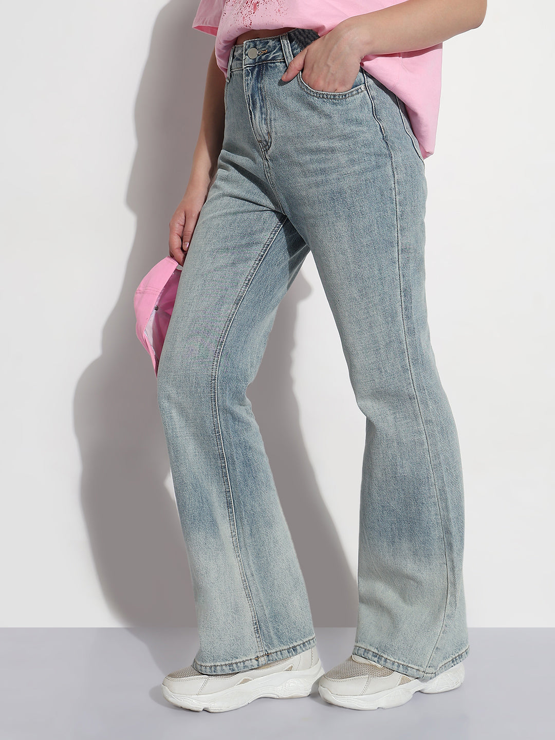 Women's Blue Ombre High Rise Bootcut Jeans