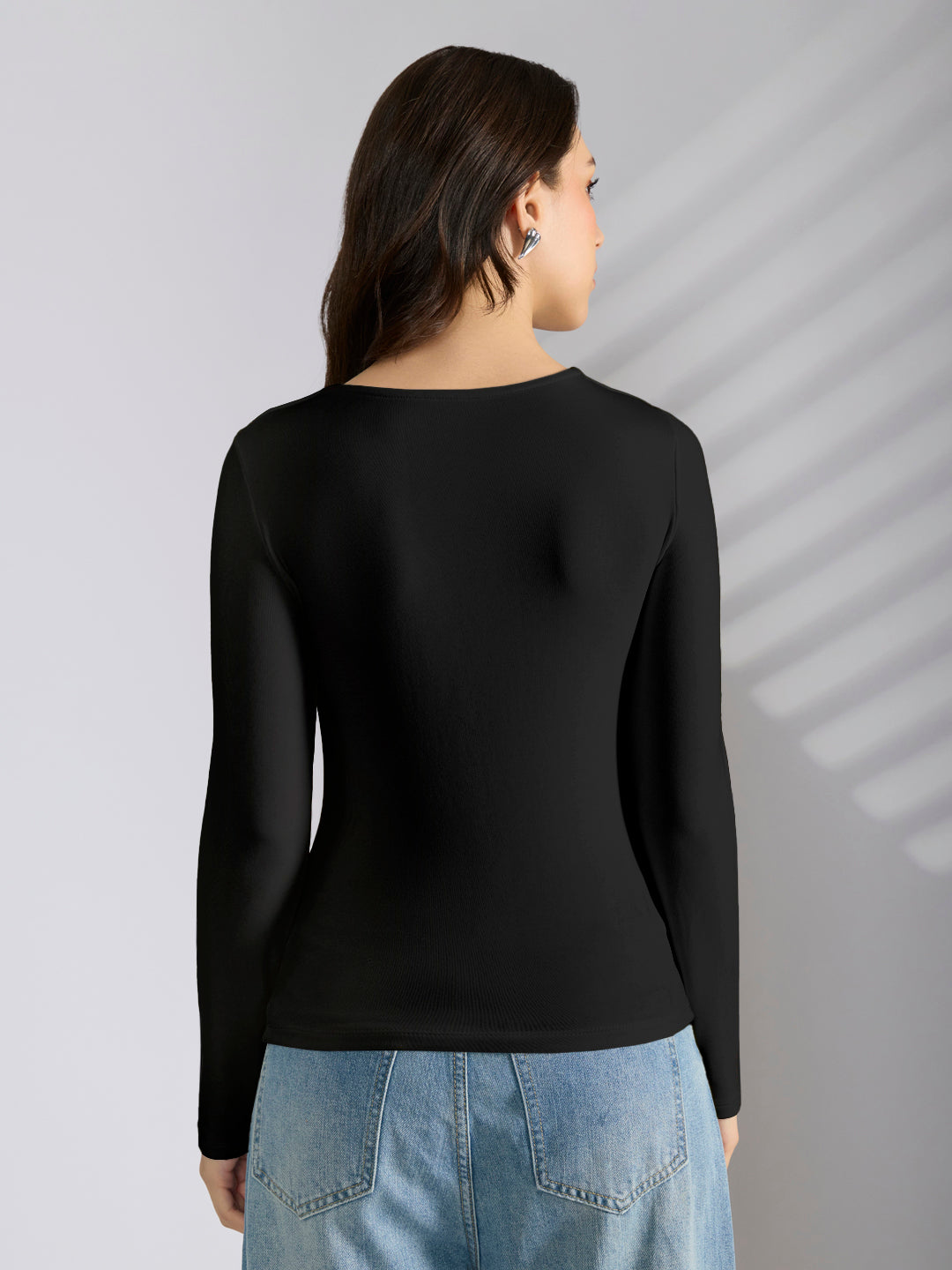 Women's Black Fitted Top
