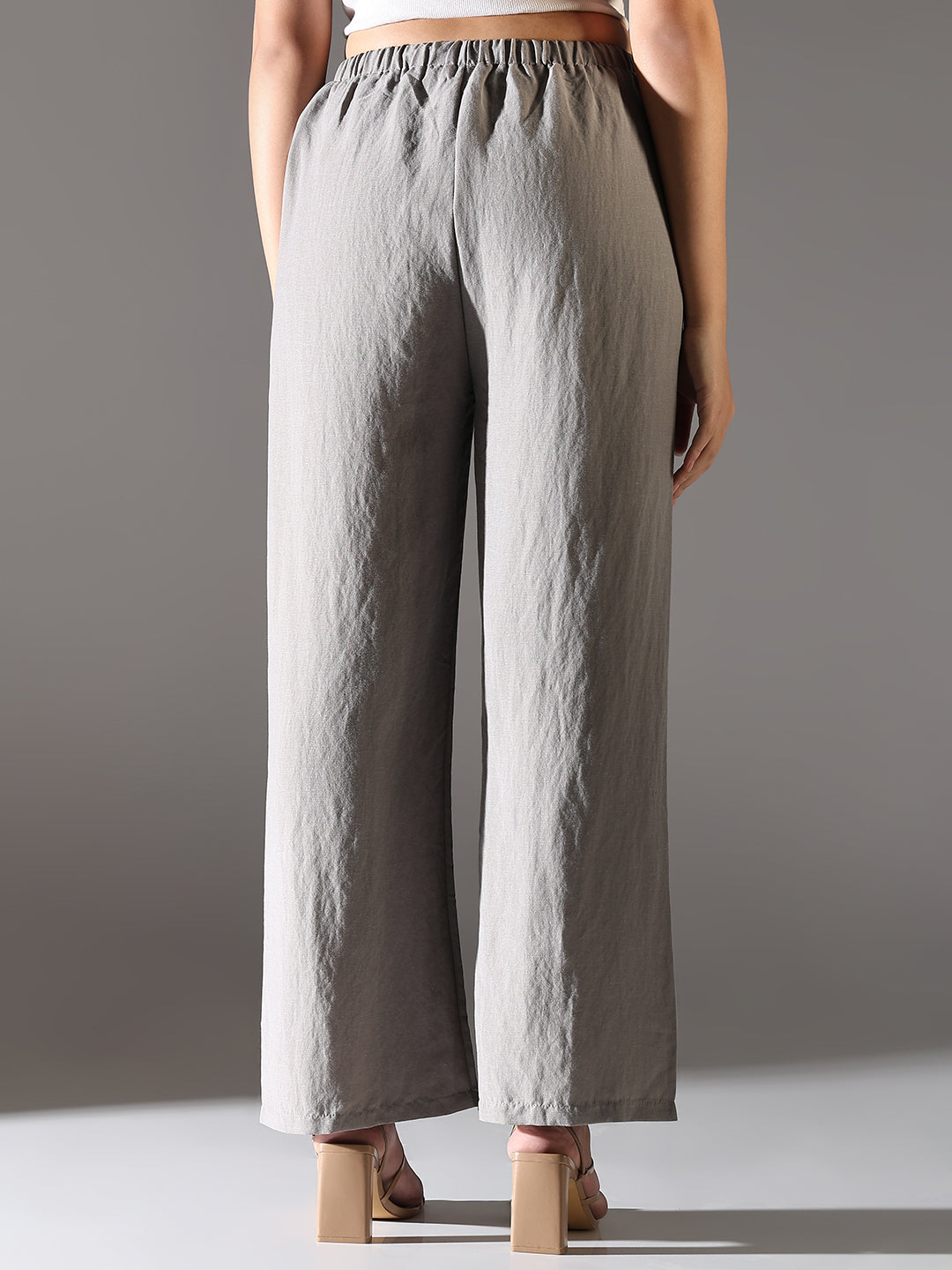 Women's Grey Comfort Straight Fit Trousers