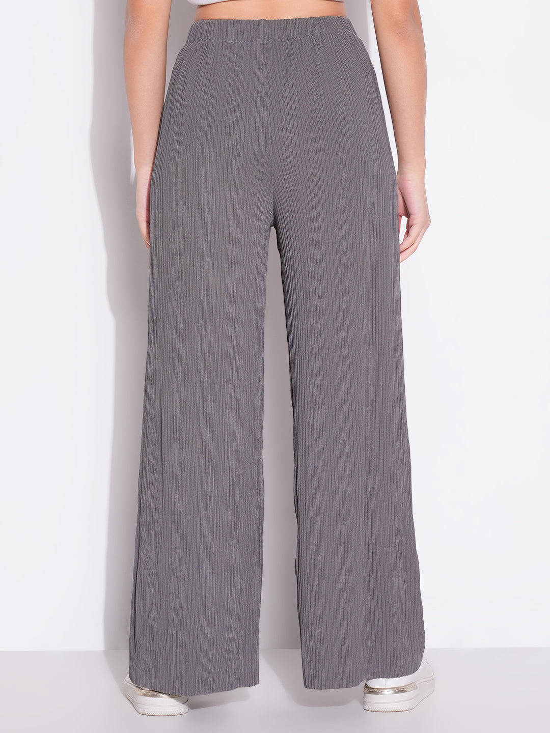 Women's Grey Regular Fit Regular Fit Comfort Trousers