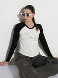 Women's Graphic White Round Neck Top