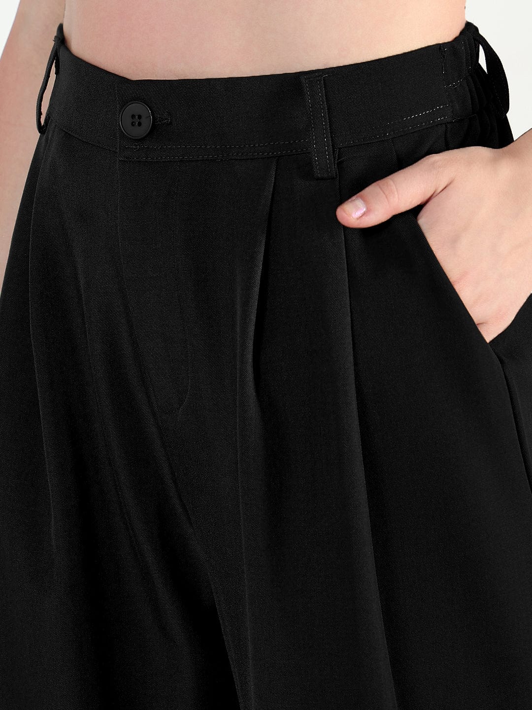 Women's Black Relaxed Fit Trousers