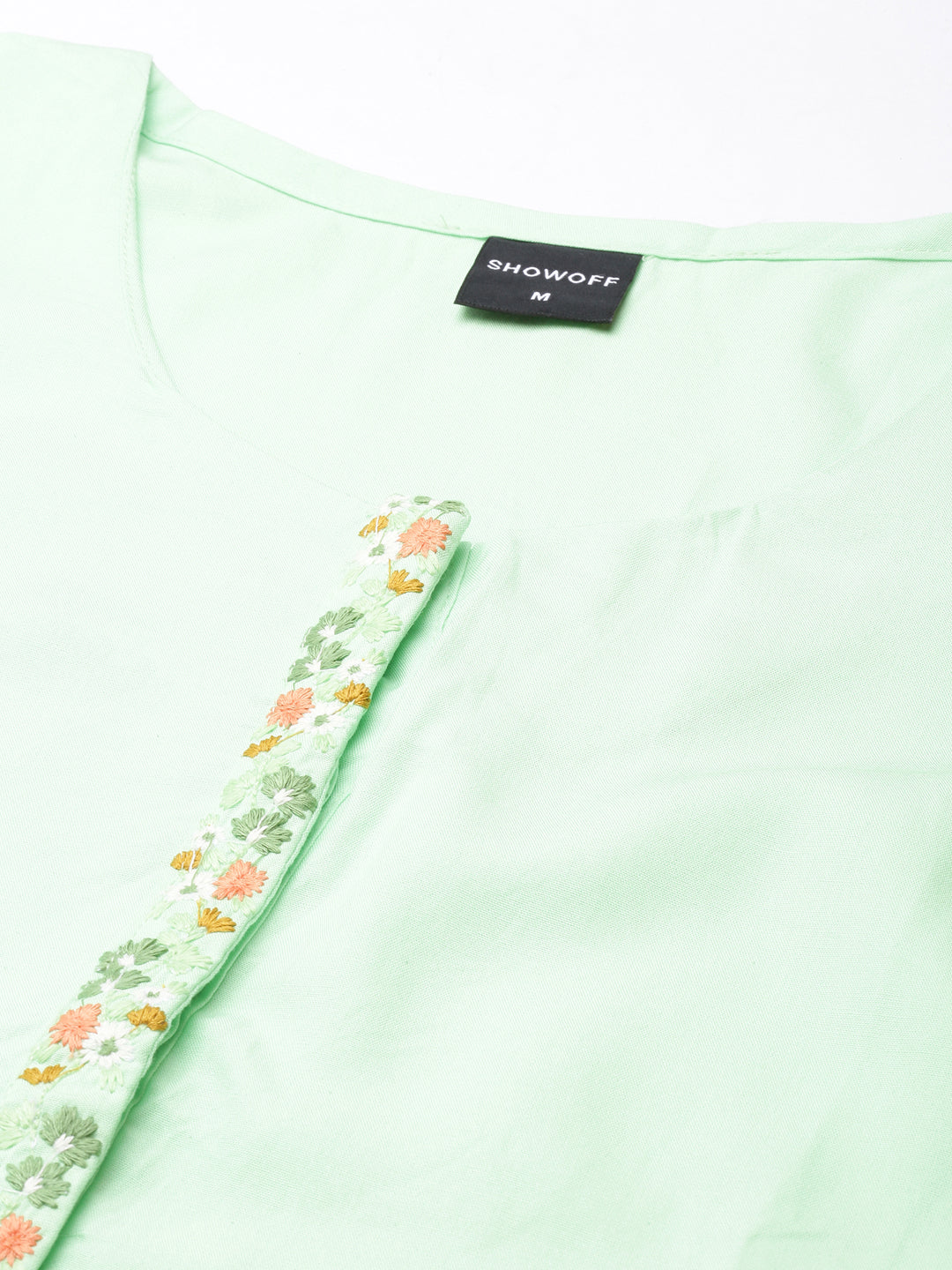 Women's Straight Green Solid Kurta
