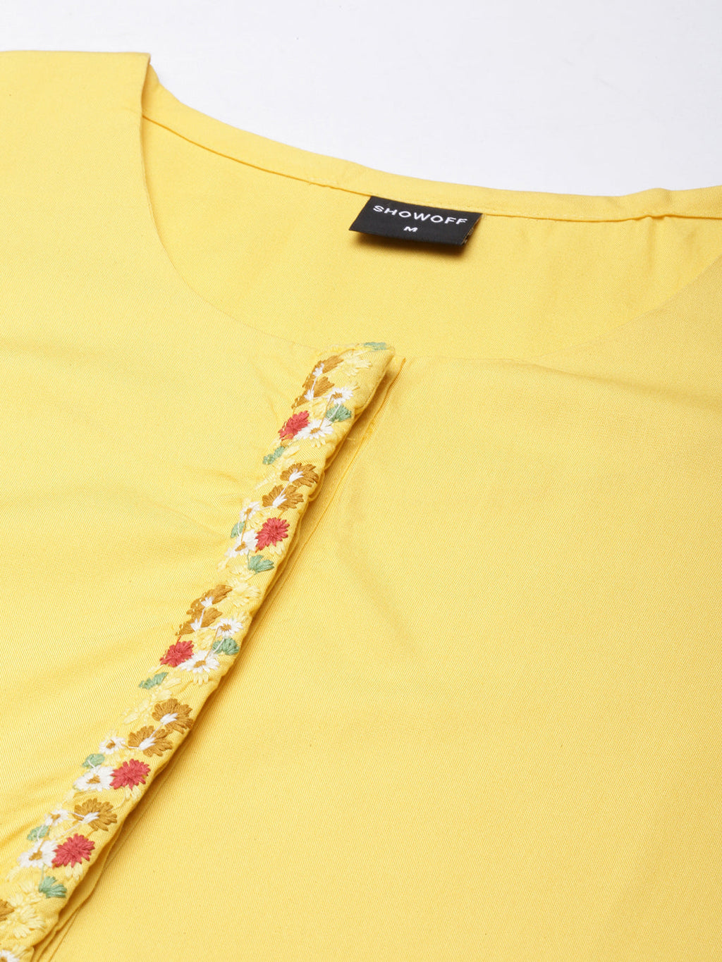 Women's Straight Yellow Solid Kurta