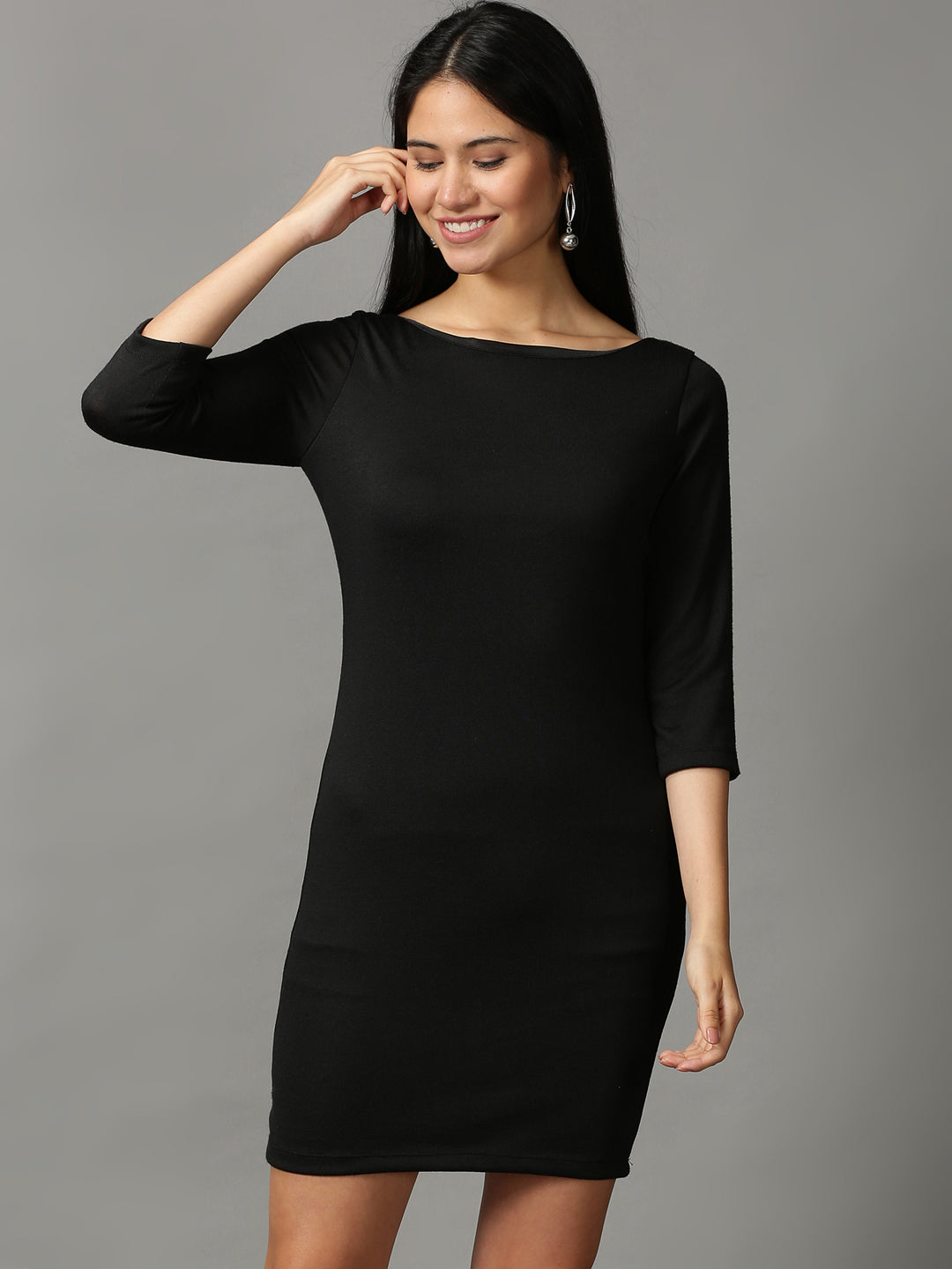 Women's Black Ethnic Sheath Dress