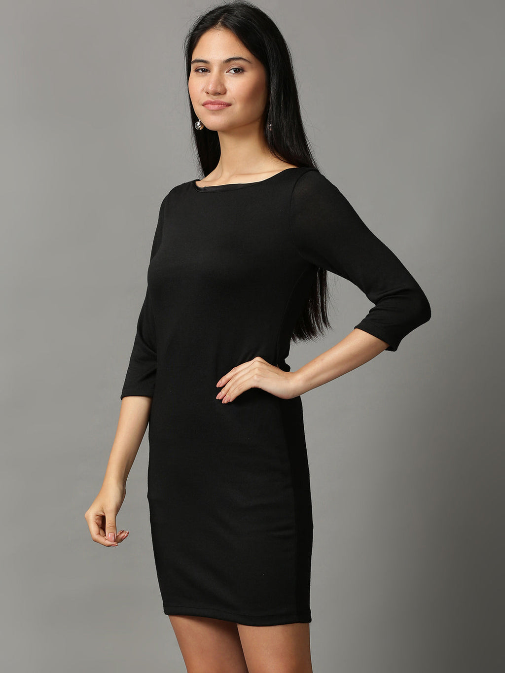 Women's Black Ethnic Sheath Dress