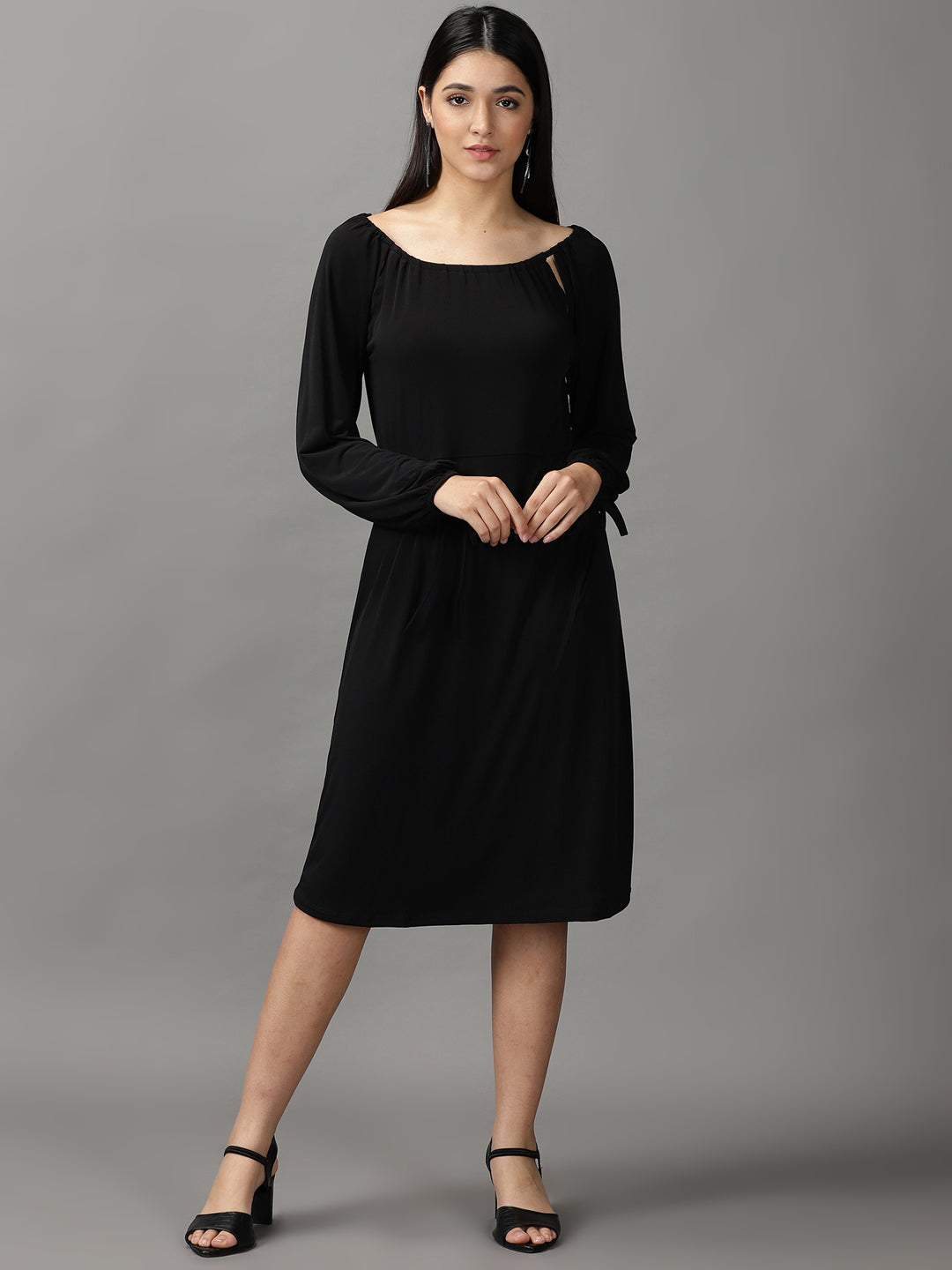 Women's Black A-Line Dress