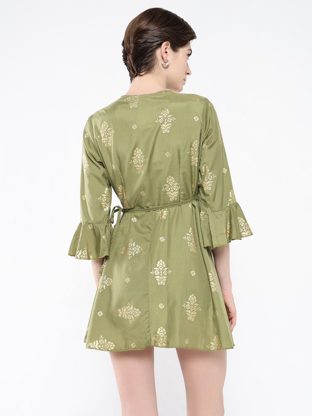 Women's Olive Printed Dress