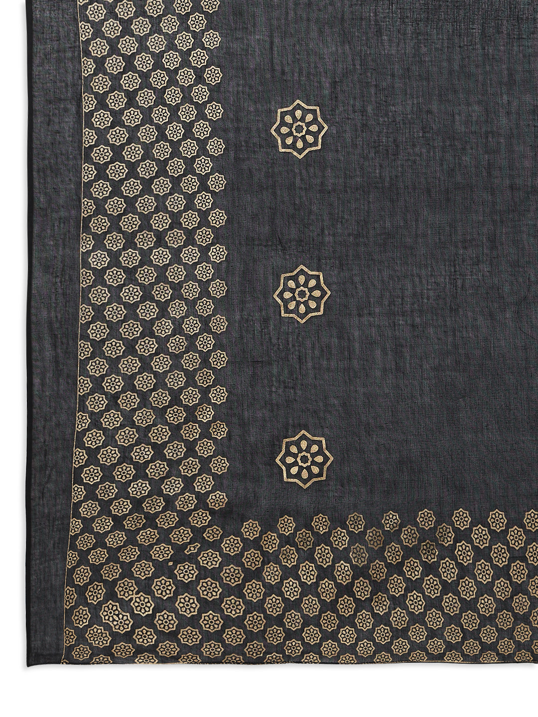 Women's Anarkali Solid Black Kurta Sets with Dupatta