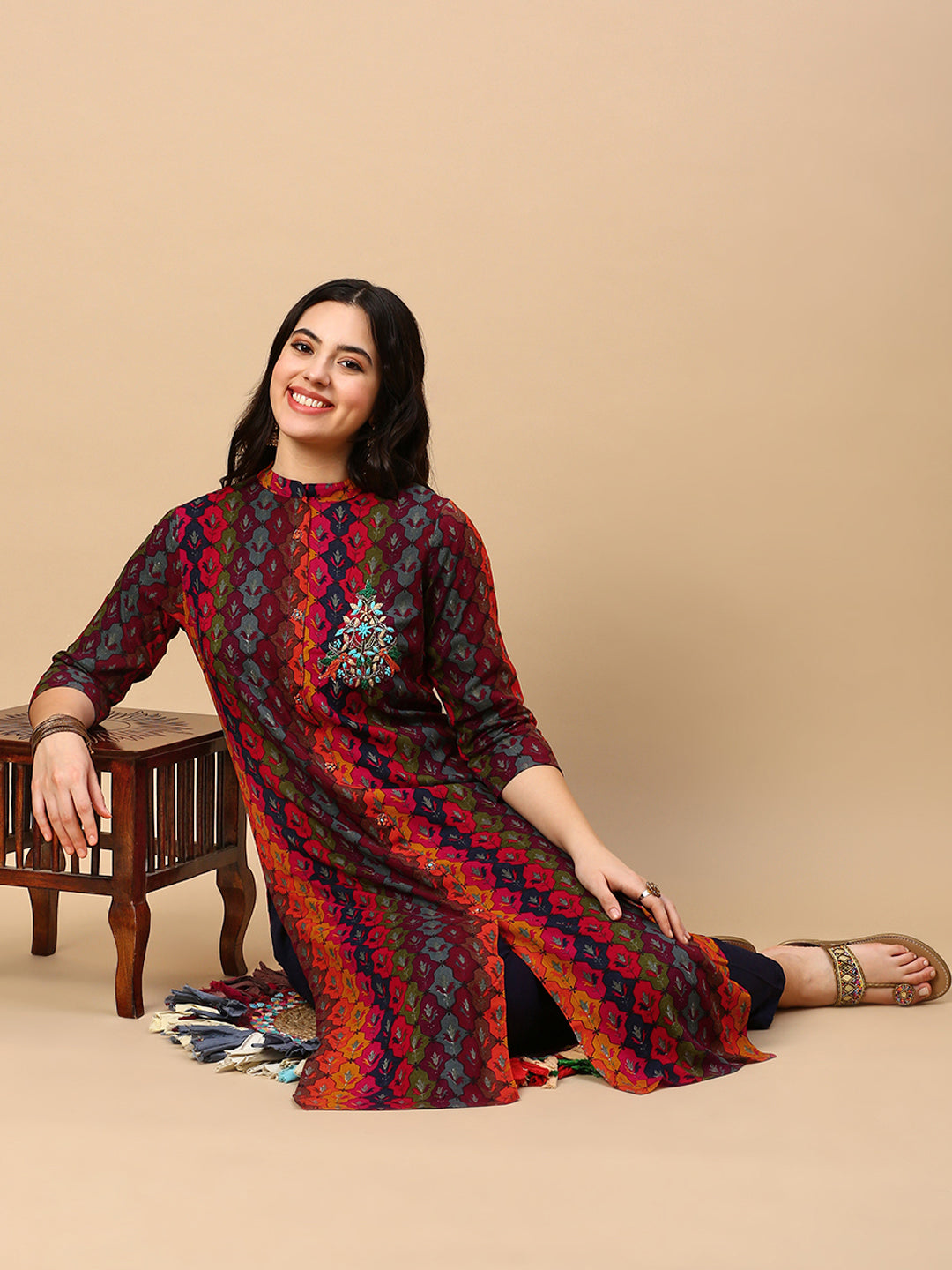 Women's Multi Graphic Straight Kurta