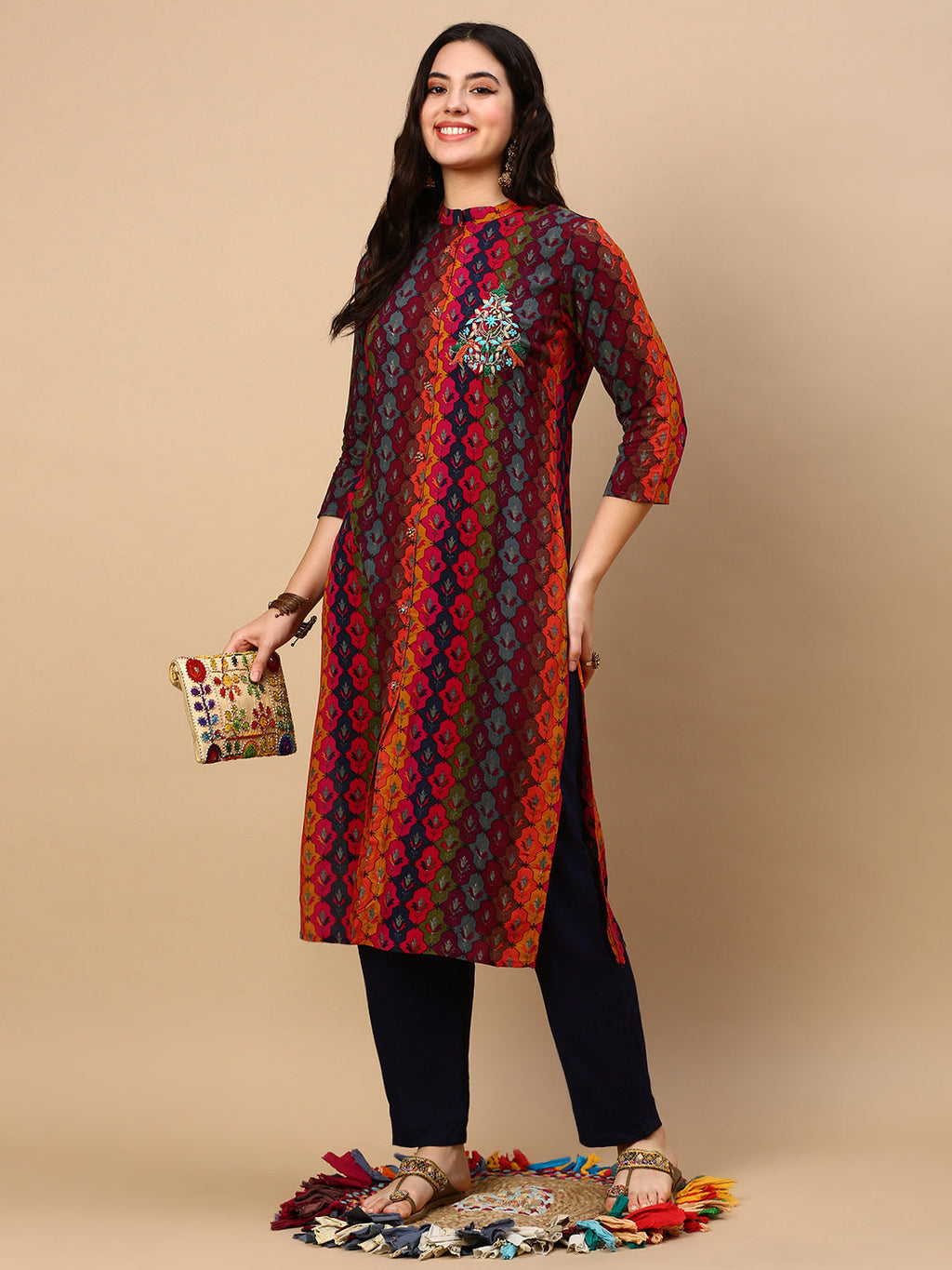 Women's Multi Graphic Straight Kurta