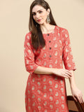 Women's Paisley Orange Straight Kurta