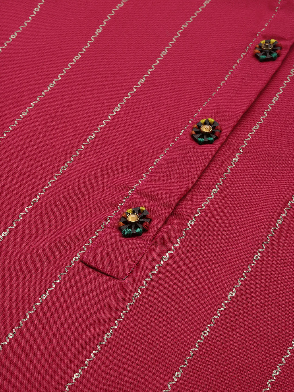 Women's Pink Striped Straight Kurta