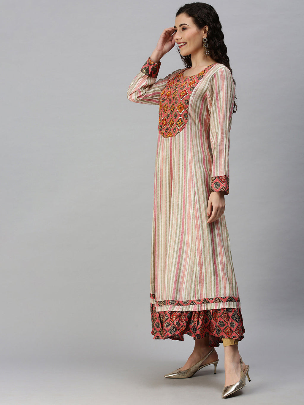 Women's Yoke Design Multi Anarkali Kurta