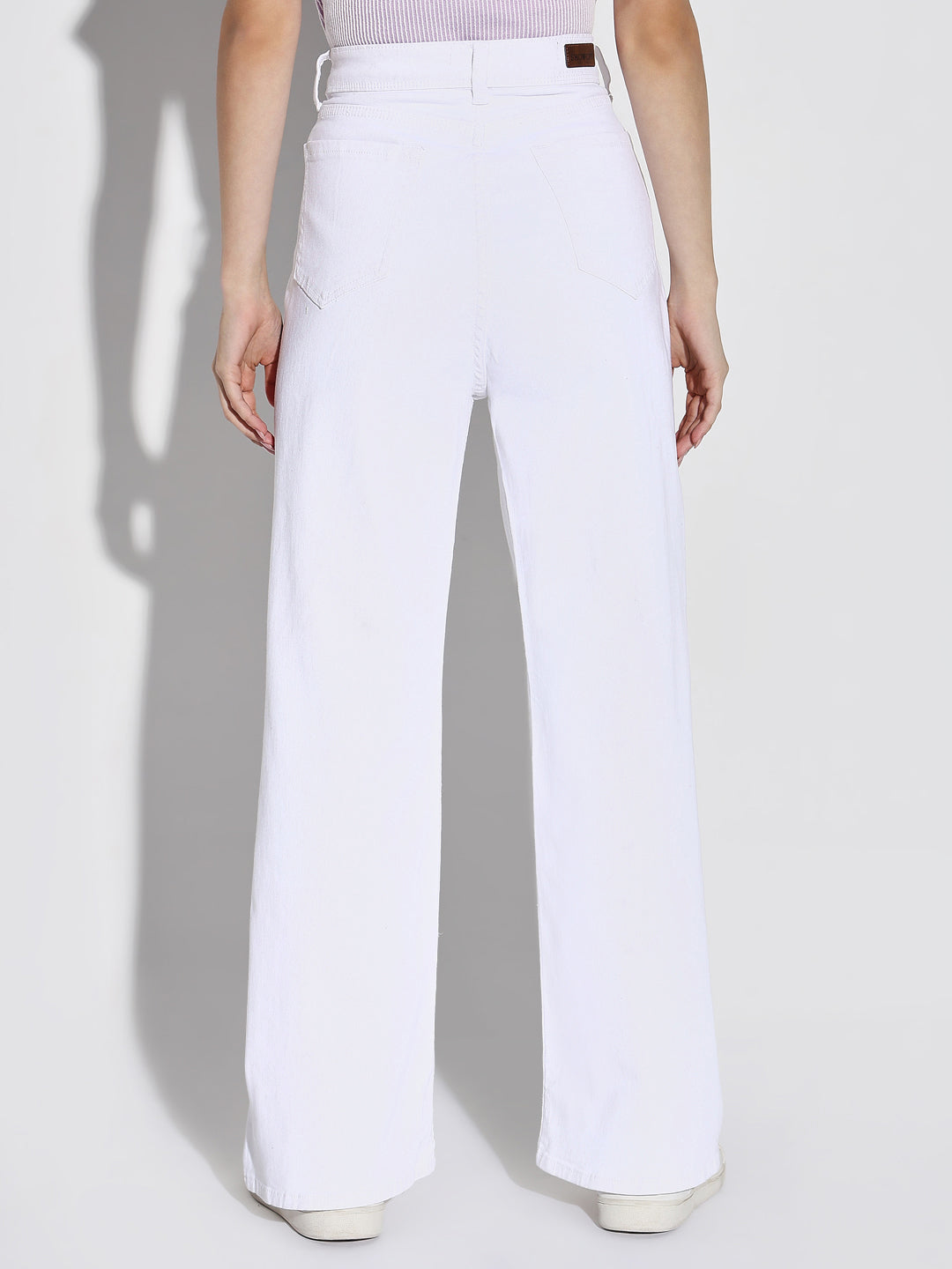 Women's White Wide Leg Jeans