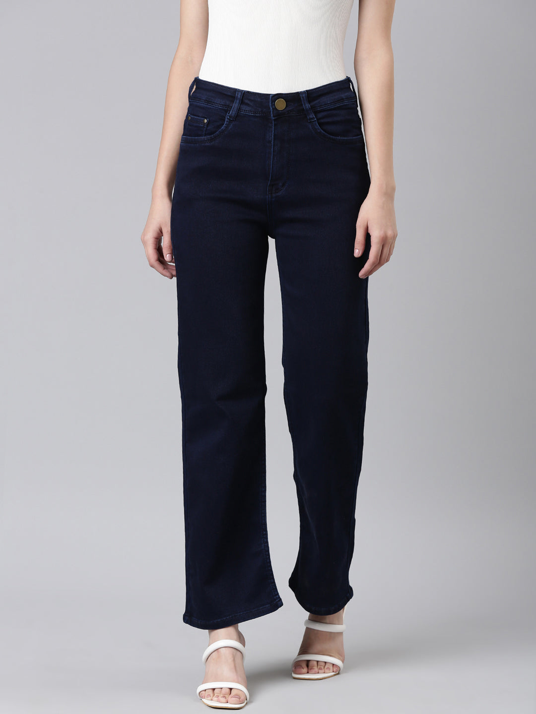Women's Blue High-Rise Stretchable Jeans
