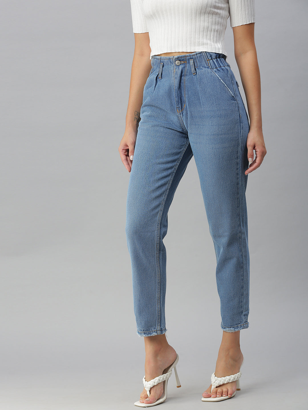 Women's Blue High-Rise Jeans