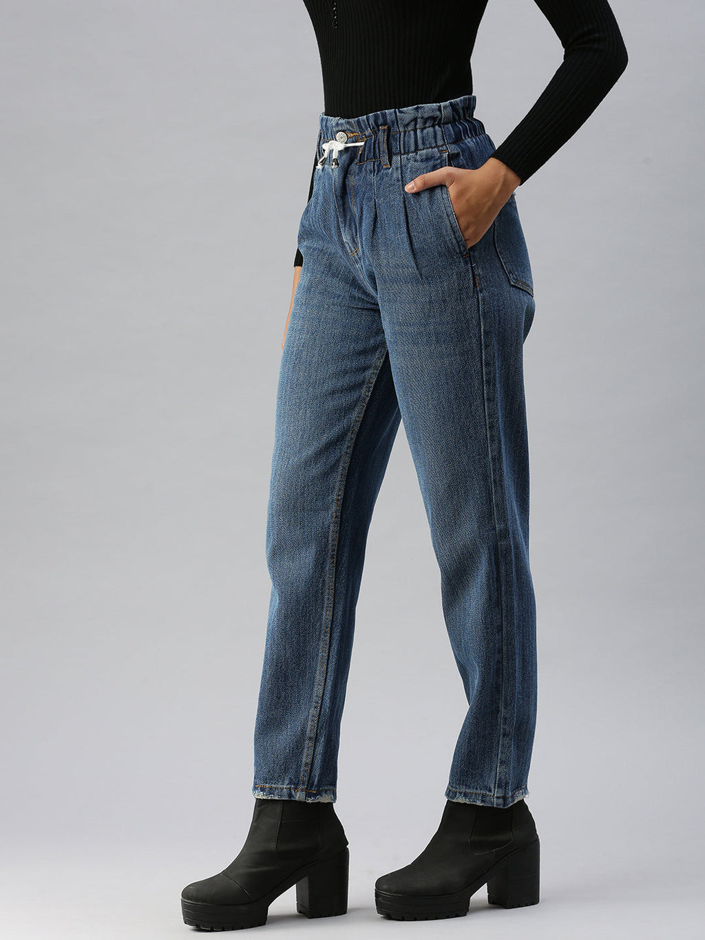 Women's Blue High-Rise Jeans