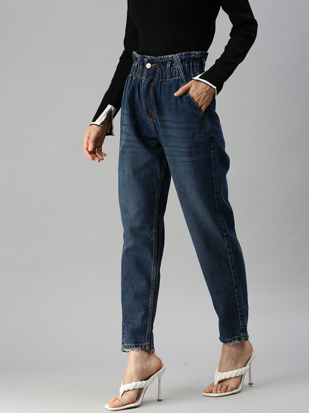 Women's Blue High-Rise Denim Jeans