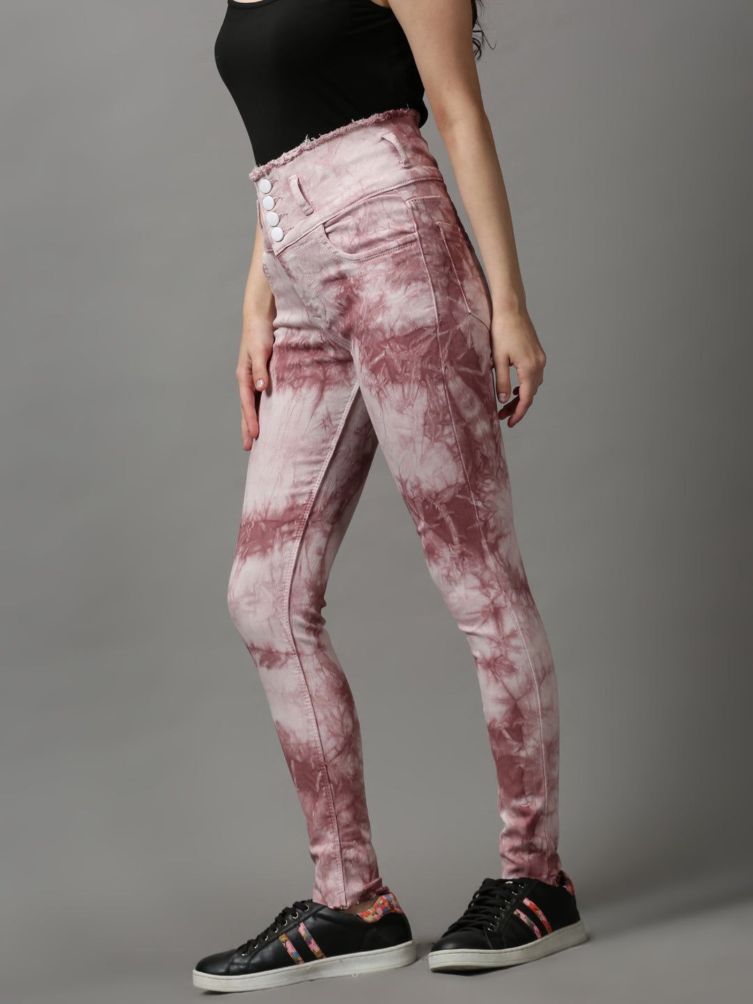 Women's Mauve Skinny Fit Light Fade Stretchable Denim Jeans