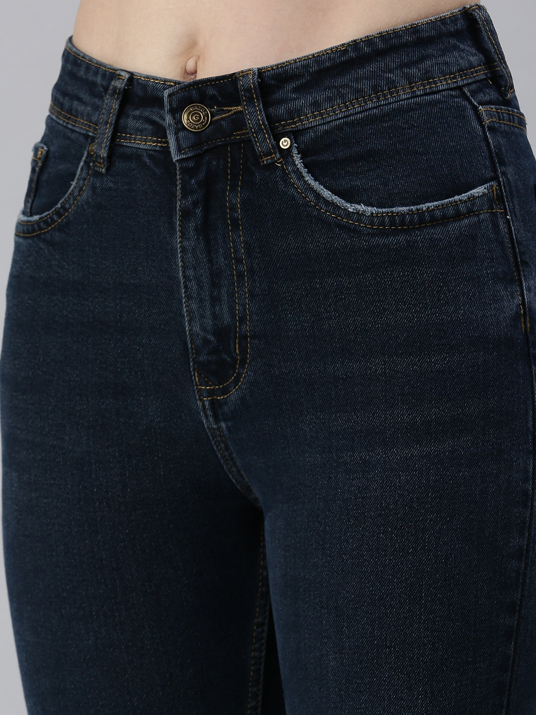 Women's Navy Blue Skinny Fit High-Rise Stretchable Jeans