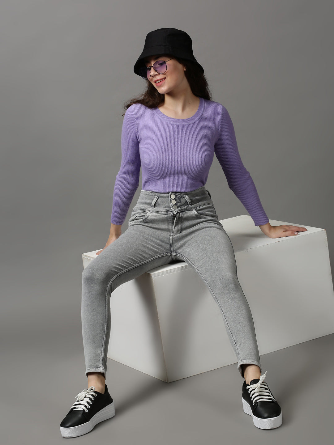 Women's Grey Skinny Fit Stretchable Denim Jeans