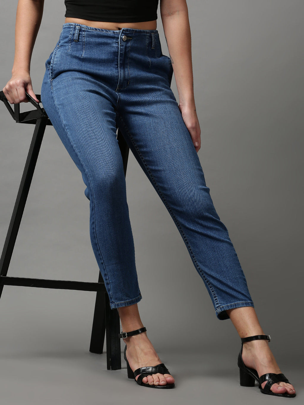 Women's Blue Light Fade Wide Leg Denim Jeans
