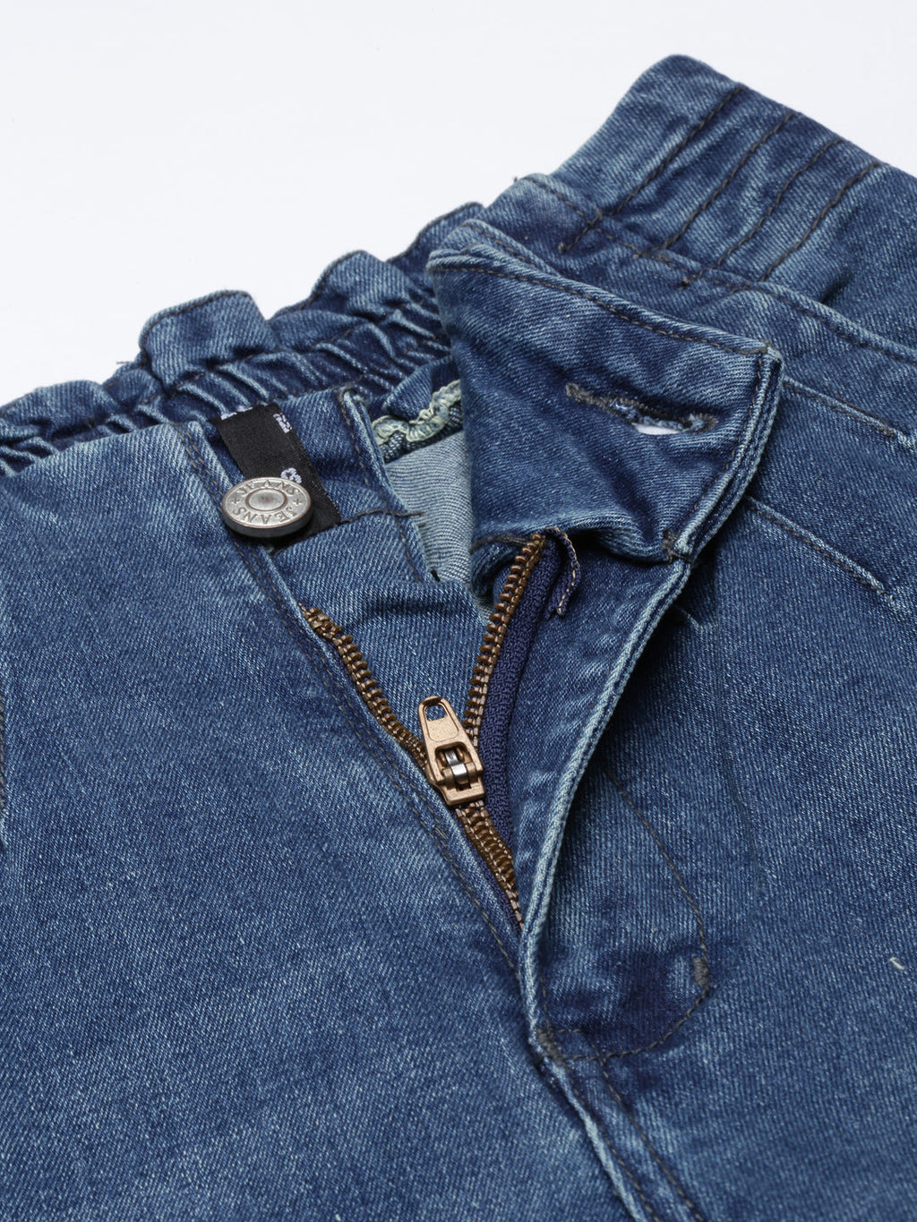Women's Navy Blue Mom Fit Acid Wash Cropped Denim Jeans