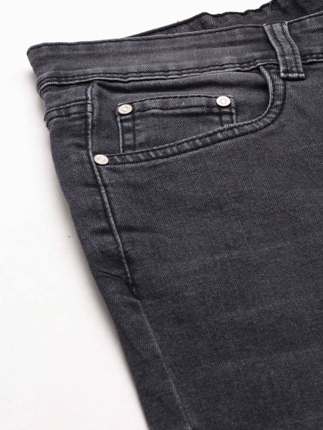 Women's Grey Jean Straight Fit Light Fade Acid Wash Stretchable Jeans