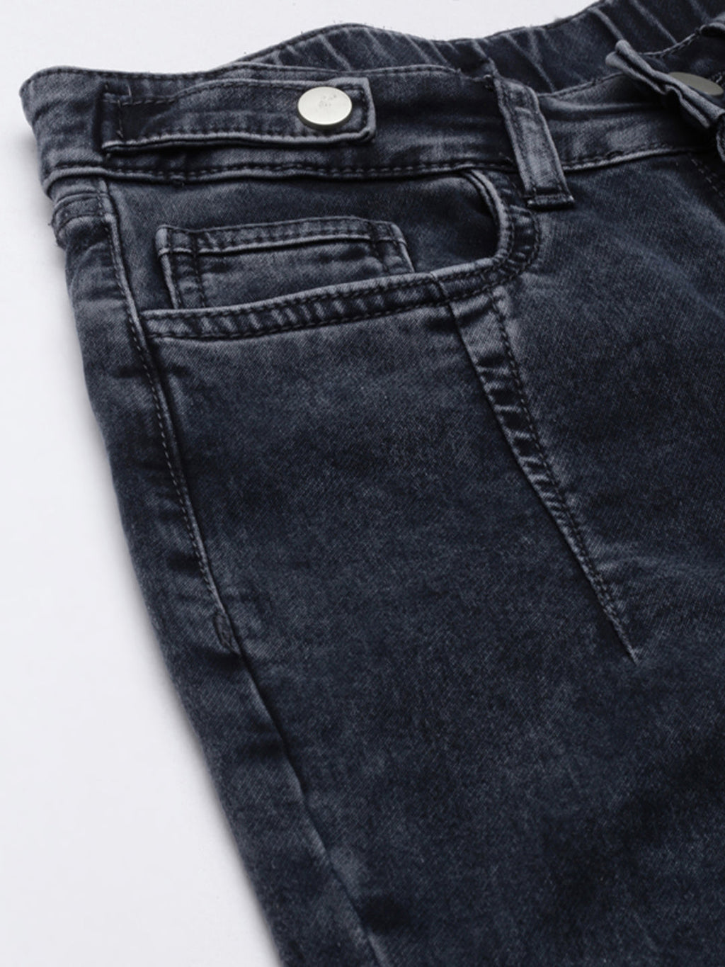 Women's Grey Jean Slim Fit Acid Wash High-Rise Denim Jeans