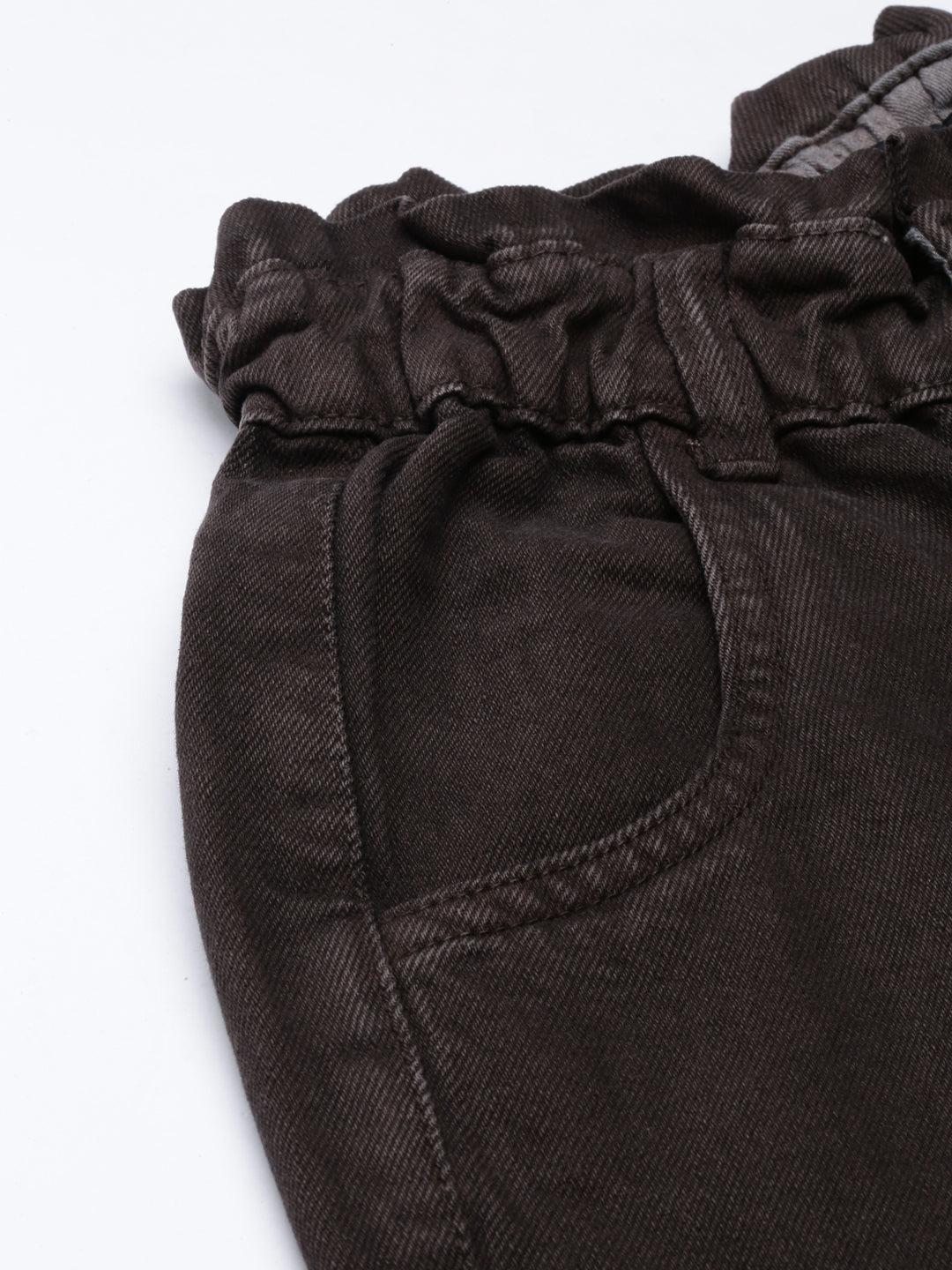 Women's Brown Mid-Rise Mom Fit Denim Jeans