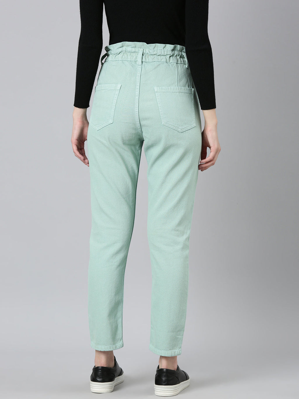 Women's Sea Green High-Rise Cotton Denim Jeans