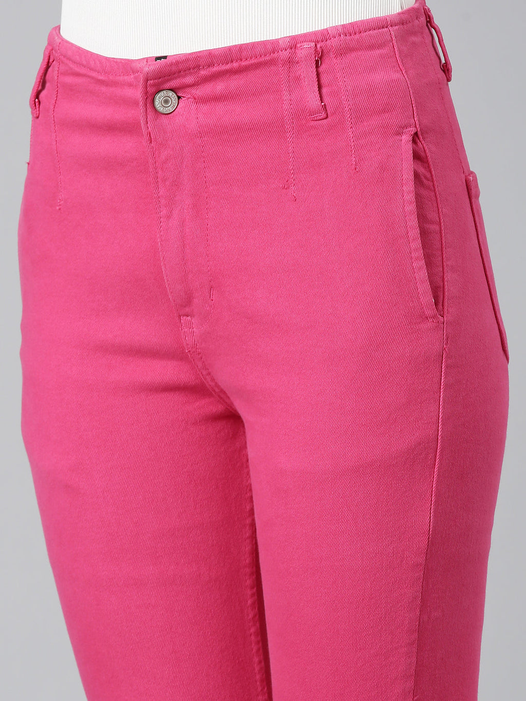 Women's Fuchsia Slim Fit Acid Wash High-Raise Denim Jeans
