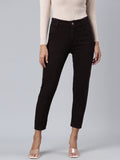 Women's Brown Mom Fit Stretchable Denim Jeans
