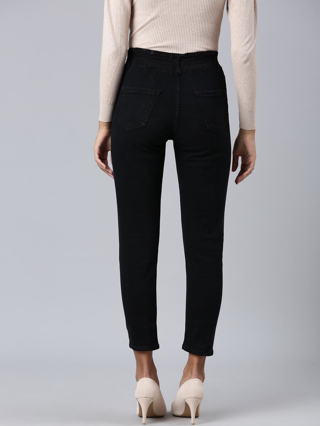 Women's Black Mom Fit Denim Jeans