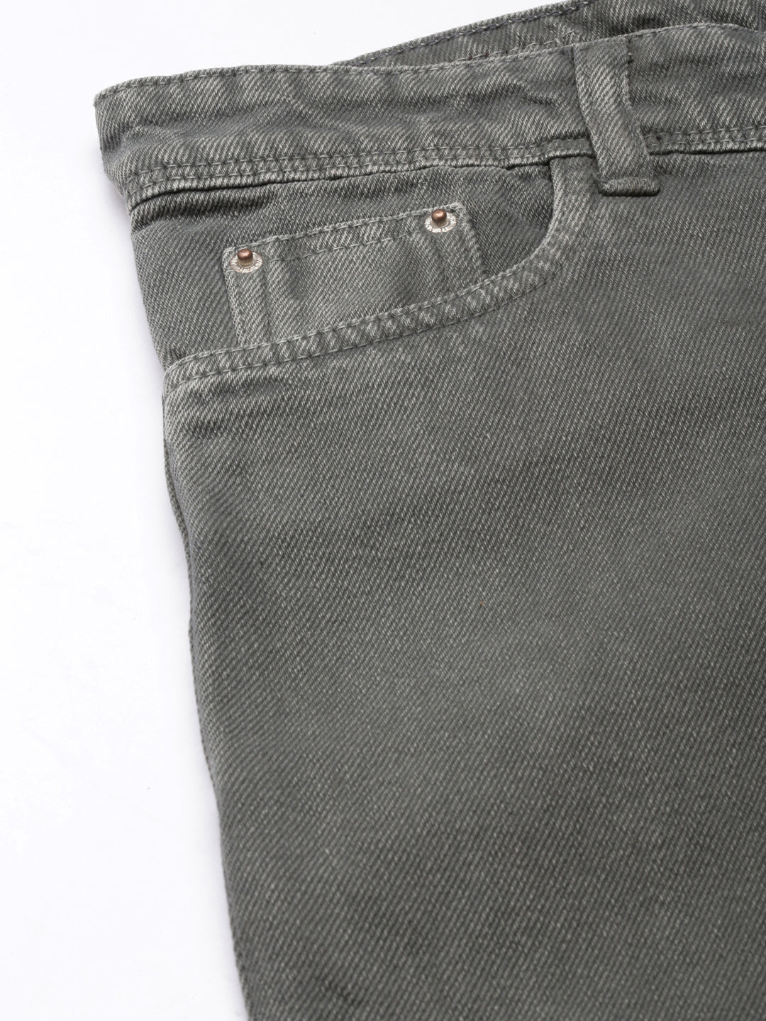 Women's Olive Wide Leg Denim Jeans