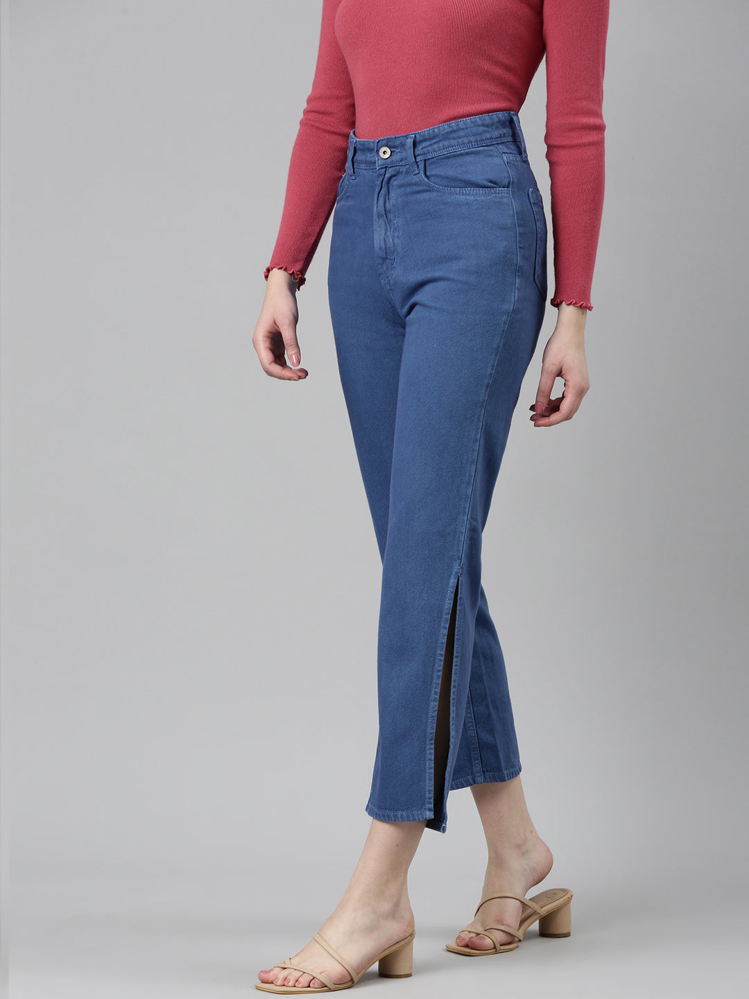 Women's Blue Jean High-Rise Acid Wash Denim Jeans